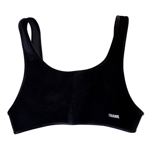 TRIANGL Black Velvet Bikini Top - Size Small ++ - Picture 1 of 6
